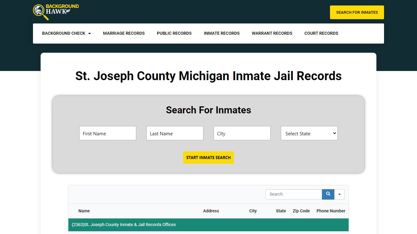 Inmate Jail Records in St. Joseph County , Michigan
